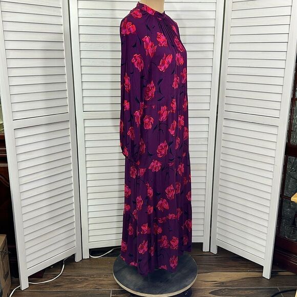 Grannycore Floral Midi Dress Size Medium Pockets Long Sleeve NWT - Picture 6 of 12